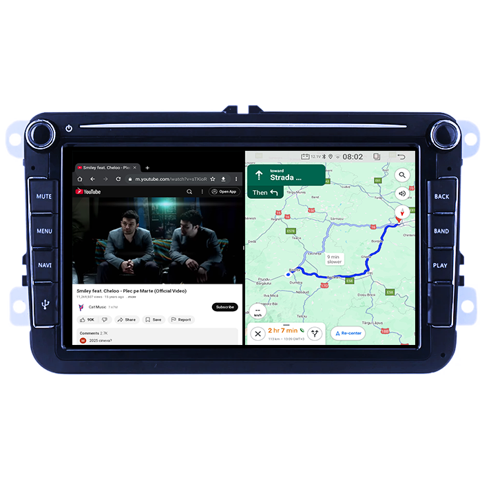 Navigatie dedicata Volkwagen, 2GB RAM 32GB ROM, Quad Core, Display 8" IPS Full HD, Carplay&Android Auto, Android 14, Suport camere AHD [3]