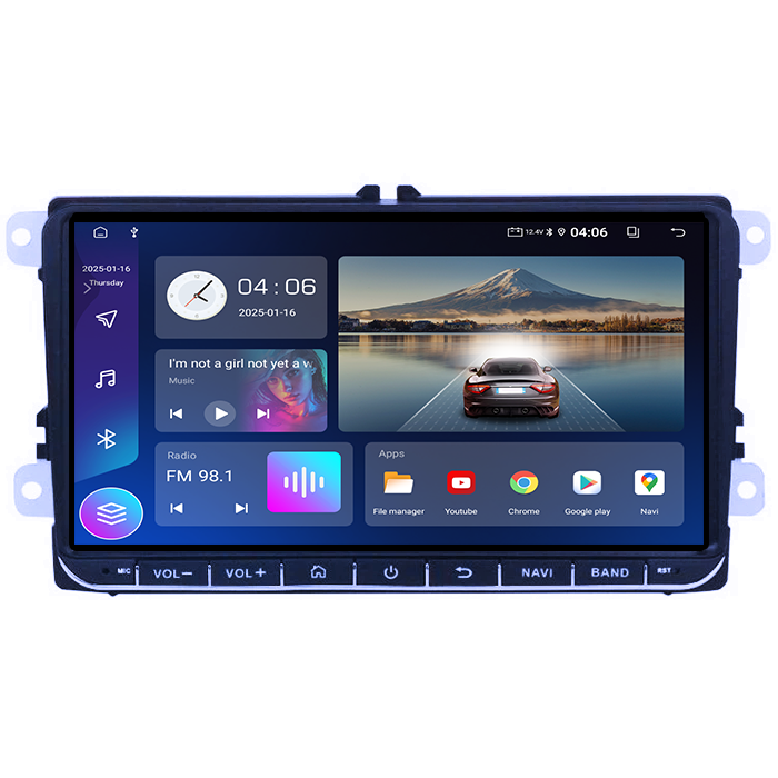 Navigatie dedicata Volkswagen, 4GB RAM 32GB ROM, Octacore, Android , Display QLED  9", DSP, Carplay&Android Auto, SIM 4G, Bluetooth, Ventilator Activ - Resigilat [2]