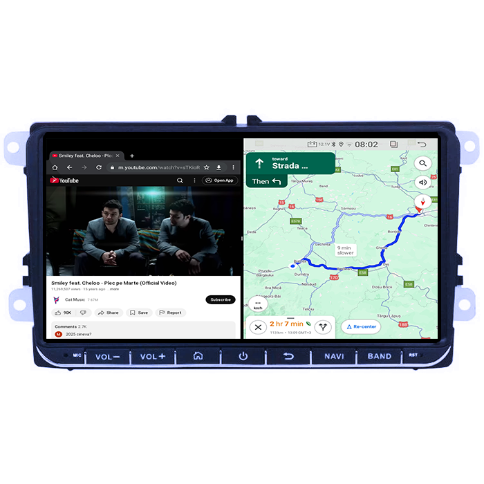 Navigatie dedicata Volkswagen, 8GB RAM 128GB ROM, Octacore, Platforma TS18, Android 14, Display QLED 9”, Suporta camera 360º, DSP, Carplay&Android Auto, SIM 4G, Ventilator Activ [3]