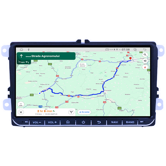 Navigatie dedicata Volkswagen, 4GB RAM 64GB ROM, Quadcore, Android 14, Display QLED, 9", DSP, Carplay&Android Auto, Suport camere AHD [4]