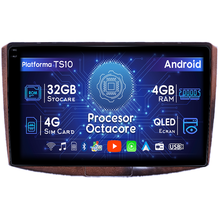 Navigatie dedicata Volkwagen Passat B6/B7 Brown, 4GB RAM 32GB ROM, Octacore, Android 14, Display QLED 9", DSP, Carplay&Android Auto, SIM 4G, Bluetooth, Ventilator Activ [1]
