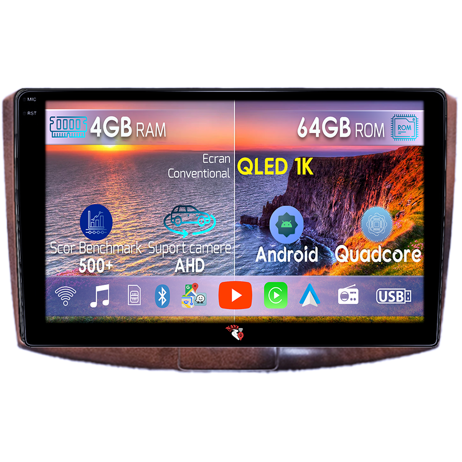 Navigatie dedicata Volkwagen Passat B6/B7 Brown, 4GB RAM 64GB ROM, Octacore, Android 14, Display QLED 1K 9", DSP, Carplay&Android Auto, SIM 4G, Ventilator Activ [1]