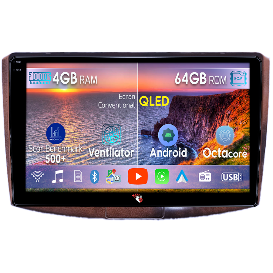 Navigatie dedicata Volkwagen Passat B6/B7 Brown, 4GB RAM 64GB ROM, Octacore, Android 14, Display QLED 9", DSP, Carplay&Android Auto, SIM 4G, Ventilator Activ [1]