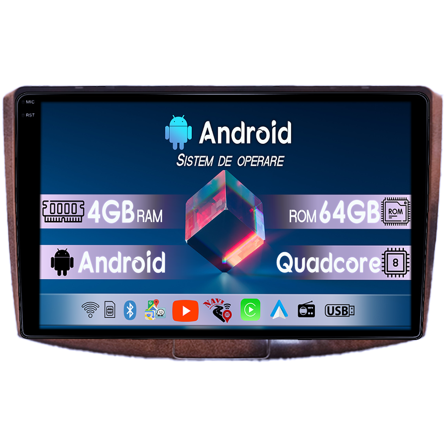 Navigatie dedicata Volkwagen Passat B6/B7 Brown, 4GB RAM 64GB ROM, Quadcore, Android 14, Display QLED 1K, 9", DSP, Carplay&Android Auto, Suport camere AHD [1]