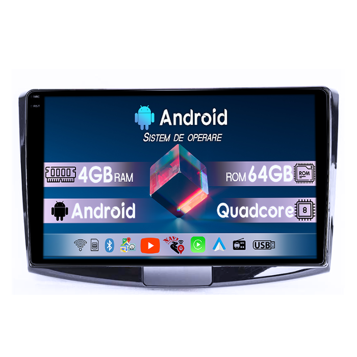 Navigatie dedicata Volkwagen Passat B6/B7 Black, 4GB RAM 64GB ROM, Quadcore, Android 14, Display QLED 1K, 9", DSP, Carplay&Android Auto, Suport camere AHD [1]