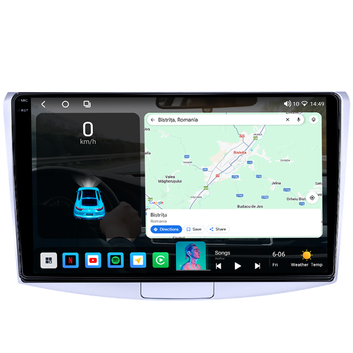 Navigatie dedicata Volkwagen Passat B6/B7 Black, 4GB RAM 64GB ROM, Quadcore, Android 14, Display QLED 1K, 9", DSP, Carplay&Android Auto, Suport camere AHD [6]