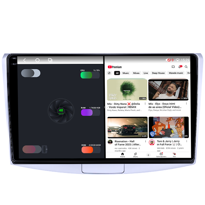 Navigatie dedicata Volkwagen Passat B6/B7 Black, 4GB RAM 64GB ROM, Quadcore, Android 14, Display QLED 1K, 9", DSP, Carplay&Android Auto, Suport camere AHD [7]