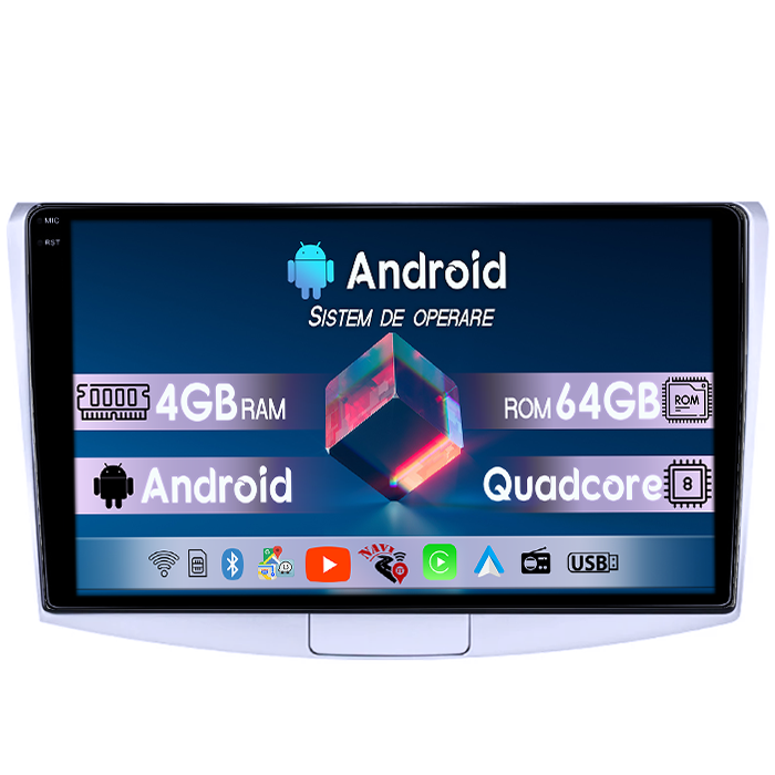 Navigatie dedicata Volkwagen Passat B6/B7 Black, 4GB RAM 64GB ROM, Quadcore, Android 14, Display QLED 1K, 9", DSP, Carplay&Android Auto, Suport camere AHD [5]