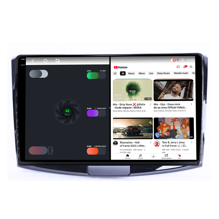Navigatie dedicata Volkwagen Passat B6/B7 Black, 4GB RAM 64GB ROM, Quadcore, Android 14, Display QLED 1K, 9", DSP, Carplay&Android Auto, Suport camere AHD [3]