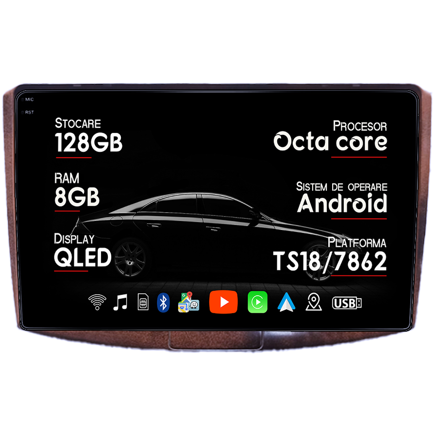 Navigatie dedicata Volkwagen Passat B6/B7 Brown, 8GB RAM 128GB ROM, Octacore, Platforma TS18, Android 14, Display QLED 9”, Suporta camera 360º, DSP, Carplay&Android Auto, SIM 4G, Ventilator Acti [1]