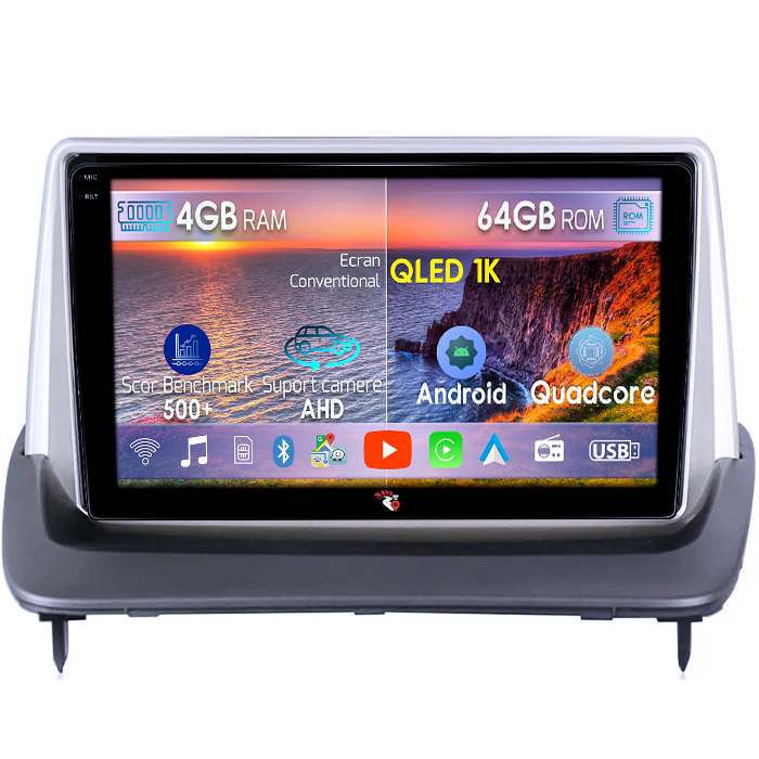 Navigatie dedicata Volvo S40, C30, C70, 4GB RAM 64GB ROM, Octacore, Android 14, Display QLED 1K 9", Carplay&Android Auto, SIM 4G, Ventilator Activ [1]
