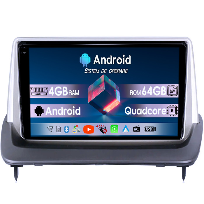 Navigatie dedicata Volvo S40, C30, C70, 4GB RAM 64GB ROM, Quad Core, Display 7" QLED, Carplay, Android 14, Bluetooth, Magazin Play, Suport Camere AHD [6]