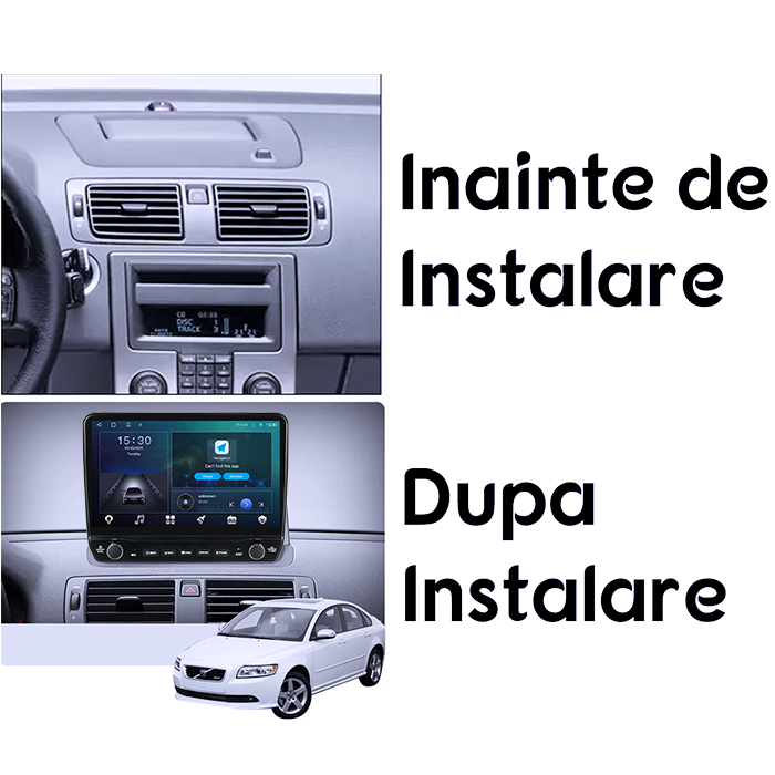 Navigatie dedicata Volvo S40, C30, C70 Tesla cu butoane rotative model 2024, 4GB RAM 64GB ROM, Procesor Quadcore, Android 14, Display QLED 10", DSP, Carplay&Android Auto [7]