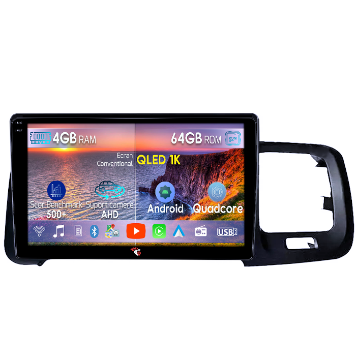 Navigatie dedicata Volvo S60 V60 2011-2020, 4GB RAM 64GB ROM, Octacore, Android 14, Display QLED 1K 9", Carplay&Android Auto, SIM 4G, Ventilator Activ [1]