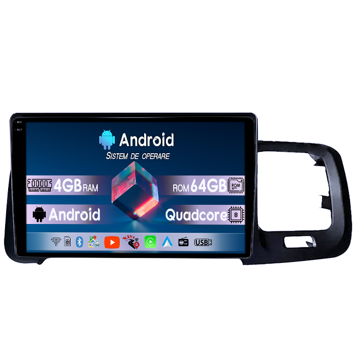 Navigatie dedicata Volvo S60 V60 2011-2020, 4GB RAM 64GB ROM, Quad Core, Display 9" QLED 1K, Carplay, Android 14, Bluetooth, Magazin Play, Suport Camere AHD [4]