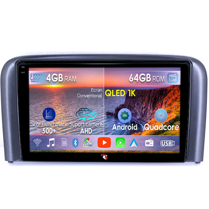 Navigatie dedicata Volvo S80 1998-2006, 4GB RAM 64GB ROM, Octacore, Android 14, Display QLED 1K 9", Carplay&Android Auto, SIM 4G, Ventilator Activ [1]