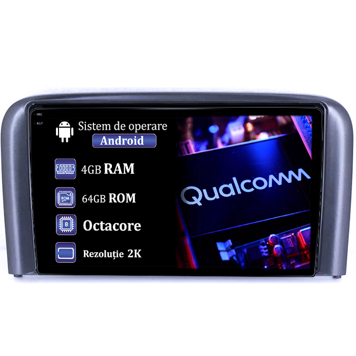 Navigatie dedicata Volvo S80, 4GB RAM 64GB ROM, Procesor Qualcomm Octacore, Android 14, Rezolutie 2K, Display QLED 9", DSP, Carplay&Android Auto, SIM 4G [1]