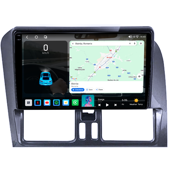 Navigatie dedicata Volvo XC60 2008-2014, 4GB RAM 64GB ROM, Octacore, Android 14, Display QLED 1K 9", Carplay&Android Auto, SIM 4G, Ventilator Activ [2]