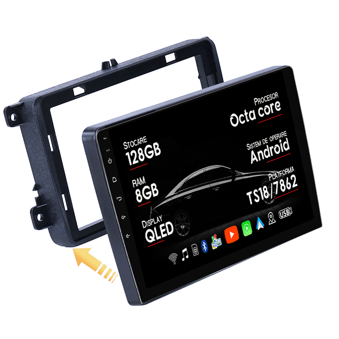 Navigatie dedicata VW Golf 5 2004-2010, 12GB RAM 256GB ROM, Android 14, Rezolutie 2K, Display QLED, 9", DSP, Carplay, Android Auto, Internet, Youtube, Waze, Wi Fi, USB [6]