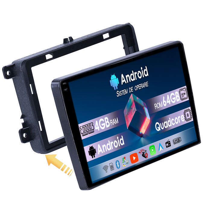 Navigatie dedicata VW Golf 5 2004-2010, 4GB RAM 64GB ROM, Quad Core, Display 10" QLED 1K, Carplay, Android 14, Bluetooth, Magazin Play, Suport Camere AHD [1]