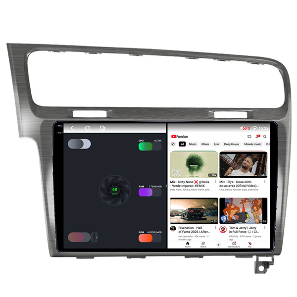 Navigatie dedicata VW Golf 7 2013-2017, Gri Sidefat, 8GB RAM 128GB ROM, Octacore, Platforma TS18, Android 14, Display QLED 10", Suporta camera 360", DSP, Carplay&Andr [2]