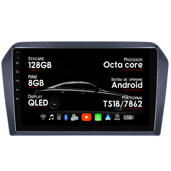 Navigatie dedicata VW Jetta 2013-2017, 8GB RAM 128GB ROM, Octacore, Platforma TS18, Android 14, Display QLED 9", Suporta camera 360", DSP, Carplay&Android Auto, SIM 4G, Ventilator Activ [1]