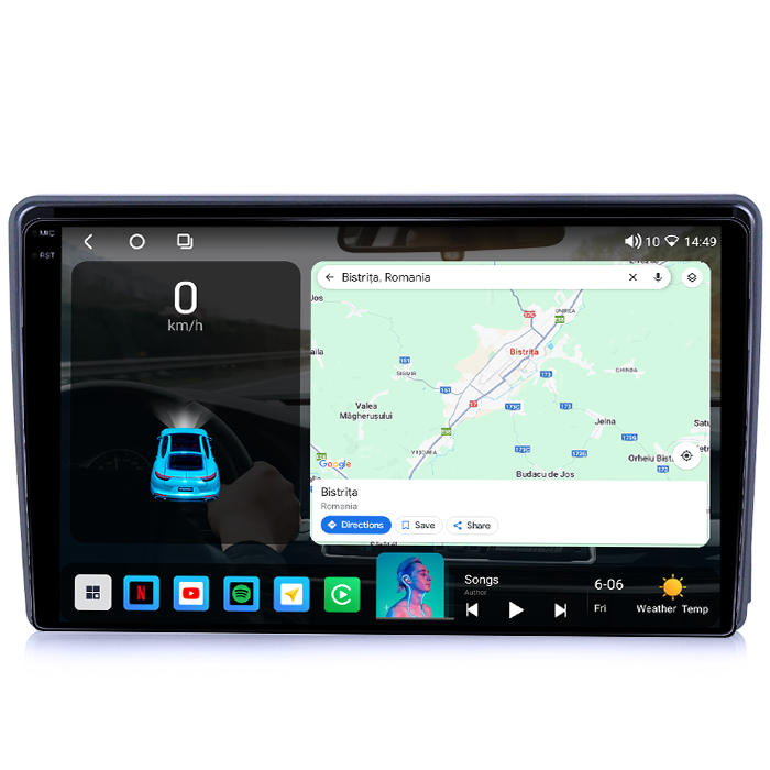 Navigatie dedicata Ford Custom 2013-2022, 12GB RAM 256GB ROM, Android 14, Rezolutie 2K, Display QLED, 9", DSP, Carplay, Android Auto, Internet, Youtube, Waze, Wi Fi, USB [2]