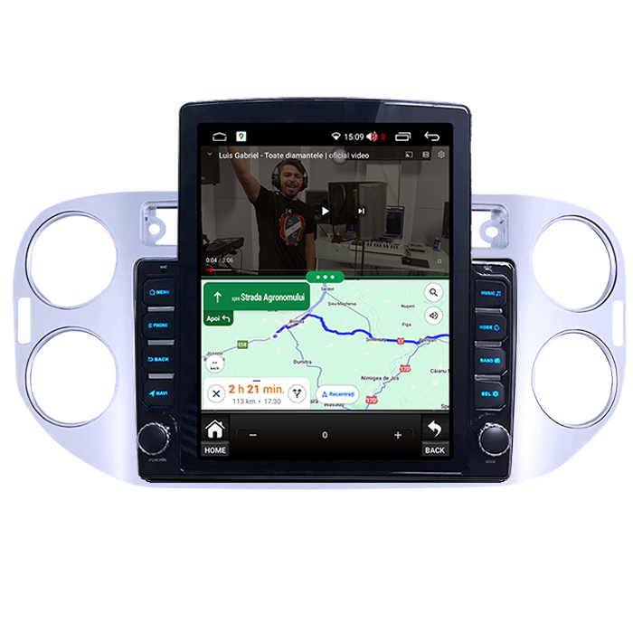 Navigatie Dedicata Volkswagen Tiguan 2007-2012 Tesla Style, 2GB RAM 32 GB ROM, Quadcore, ANDROID 10+,Carplay&Android Auto, 9.7 inch, Internet, Aplicatii, Waze, GPS [4]