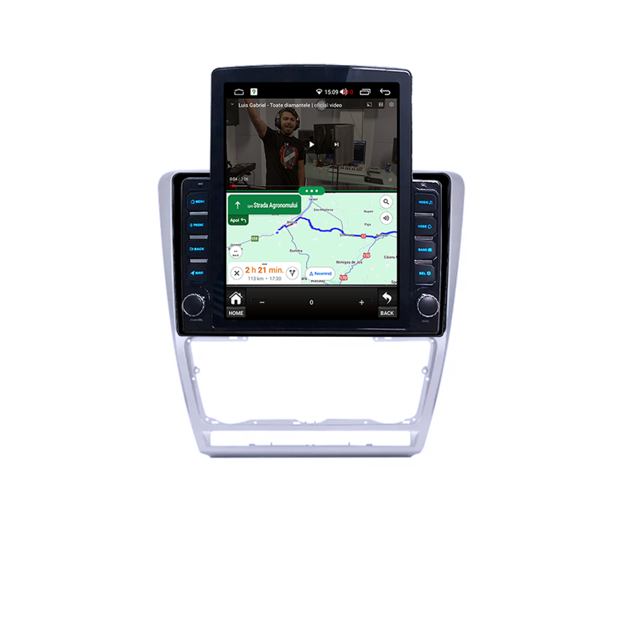 Navigatie Dedicata Skoda Octavia 2004-2013 Tesla Style, 2GB RAM 32 GB ROM, Quadcore, ANDROID 10+,Carplay&Android Auto, 9.7 inch, Internet, Aplicatii, Waze, GPS [4]