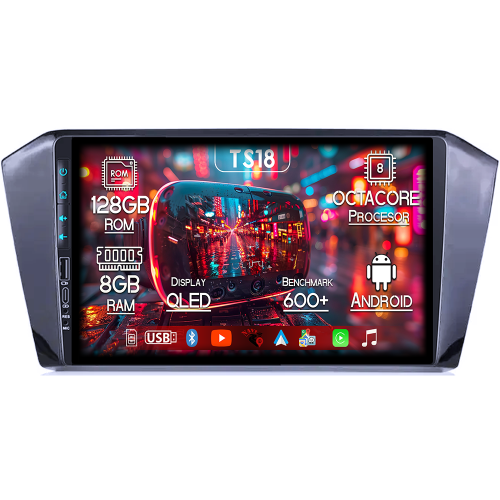 Navigatie dedicata VW Passat B8 2006+, USB&Butoane fizice frontale, Platforma TS18, 10 Inch, 8GB RAM 128GB ROM, Octacore, Android 14, Android Auto&Carplay [1]