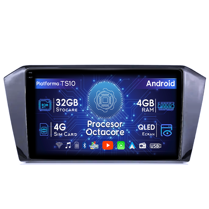 Navigatie dedicata VW Passat B8 2015-2018, 4GB RAM 32GB ROM, Octacore, Android 14, Display QLED 1K 10", DSP, Carplay&Android Auto, SIM 4G, Bluetooth, Ventilator Activ [1]