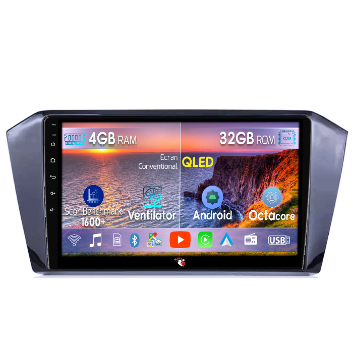 Navigatie dedicata VW Passat B8 2015-2018, 4GB RAM 32GB ROM, Octacore, Android 14, Display QLED 10", DSP, Carplay&Android Auto, SIM 4G, Bluetooth, Ventilator Activ [1]