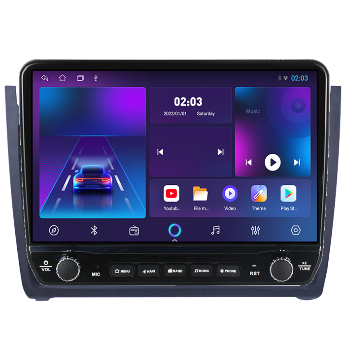 Navigatie dedicata VW Polo Golf Passat Tesla Style model 2024, Android, Carplay&Android Auto, 10 inch , 8+128GB, Internet, Aplicatii, Waze, GPS [5]