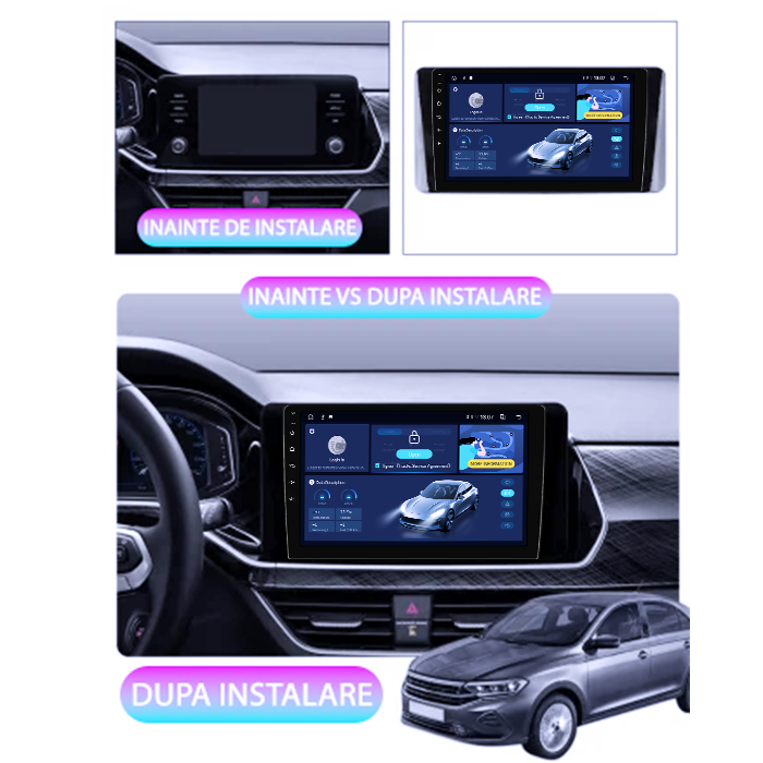 Navigatie dedicata VW Polo 6 2020-2022, Android 14, Wireless Carplay si Android auto 4GB RAM 64GB ROM, Display QLED 1K, 9 inch, Microfon Extern [2]
