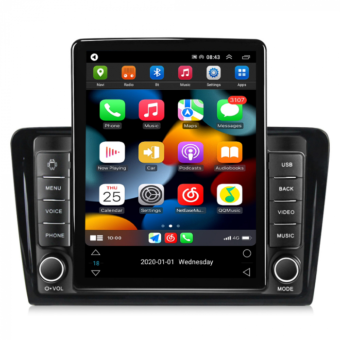 Navigatie dedicata VW Santana 2013-2017,Tesla Style, ANDROID 13,Carplay&Android Auto, 10 inch , 8+128GB, Internet, Aplicatii, Waze, GPS [2]