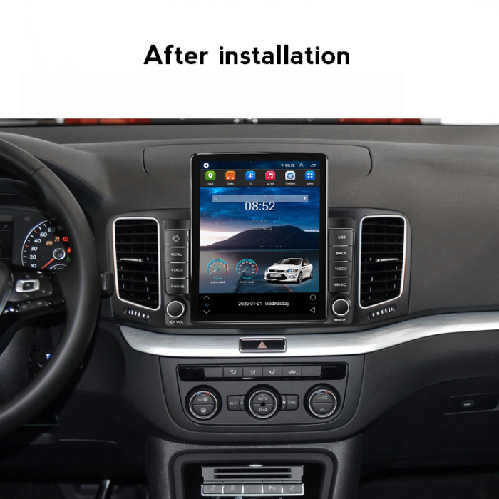 Navigatie dedicata VW Sharan 2012-2018,Tesla Style, ANDROID 13,Carplay&Android Auto, 10 inch , 8+128GB, Internet, Aplicatii, Waze, GPS [4]