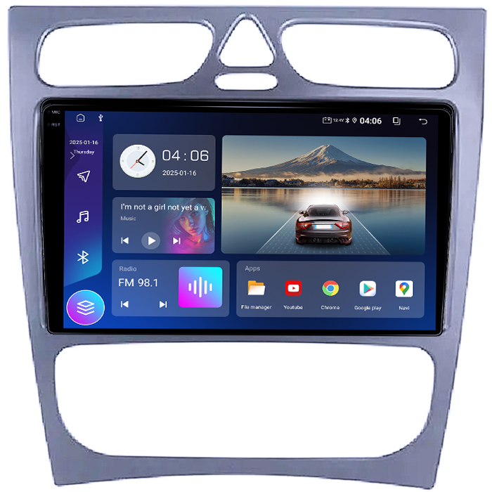Navigatie dedicata Mercedes C-Class W203 2000-2003 4 Usi, 4GB RAM 64GB ROM, Octacore, Android 14, Display QLED  9", DSP, Carplay, Android Auto, Internet, Youtube, Waze, WIFI, Bluetooth - Cop [2]