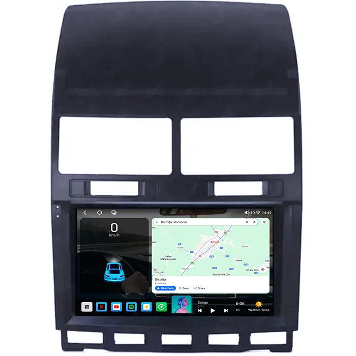 Navigatie dedicata VW Touareg 2002-2012, 4GB RAM 64GB ROM, Procesor Qualcomm Octacore, Android 14, Rezolutie 2K, Display QLED 9", DSP, Carplay&Android [2]
