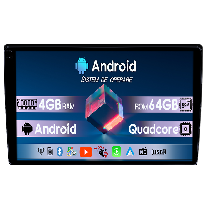 Navigatie dedicata VW Touareg 2003-2010, 4GB RAM 64GB ROM, Quadcore, Android 14, Display QLED 1K, 9", DSP, Carplay&Android Auto, Suport camere AHD [1]