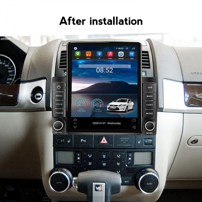 Navigatie dedicata VW Touareg 2003-2010,Tesla Style, ANDROID 13,Carplay&Android Auto, 10 inch , 8+128GB, Internet, Aplicatii, Waze, GPS [4]