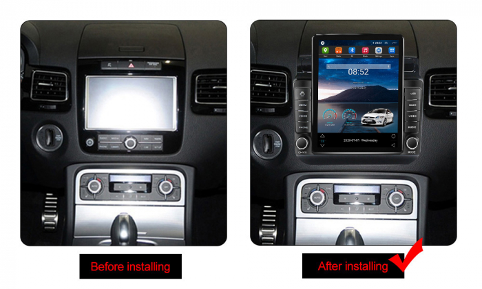 Navigatie dedicata VW Touareg 2012-2015,Tesla Style, ANDROID 13,Carplay&Android Auto, 10 inch , 8+128GB, Internet, Aplicatii, Waze, GPS [3]