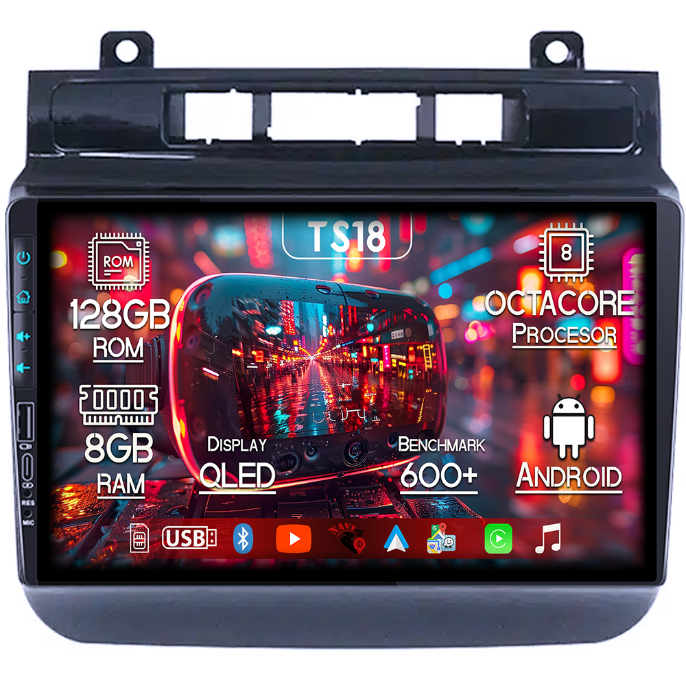 Navigatie dedicata VW Touareg 2012-2015, USB&Butoane fizice frontale, Platforma TS18, 9 Inch, 8GB RAM 128GB ROM, Octacore, Android 14, Android Auto&Carplay [1]