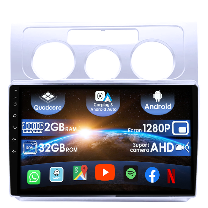 (Resigilata) Navigatie dedicata VW Touran 2003-2015, 2GB RAM 32GB ROM, Quad Core, Display 9" IPS Full HD, Carplay, Android 14, Bluetooth, Magazin Play, Suport camere AHD [1]