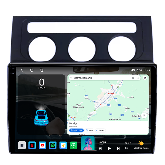 Navigatie dedicata VW Touran 2003-2015, 4GB RAM 64GB ROM, Octacore, Android 14, Display QLED 1K 9", DSP, Carplay&Android Auto, SIM 4G, Ventilator Activ [2]