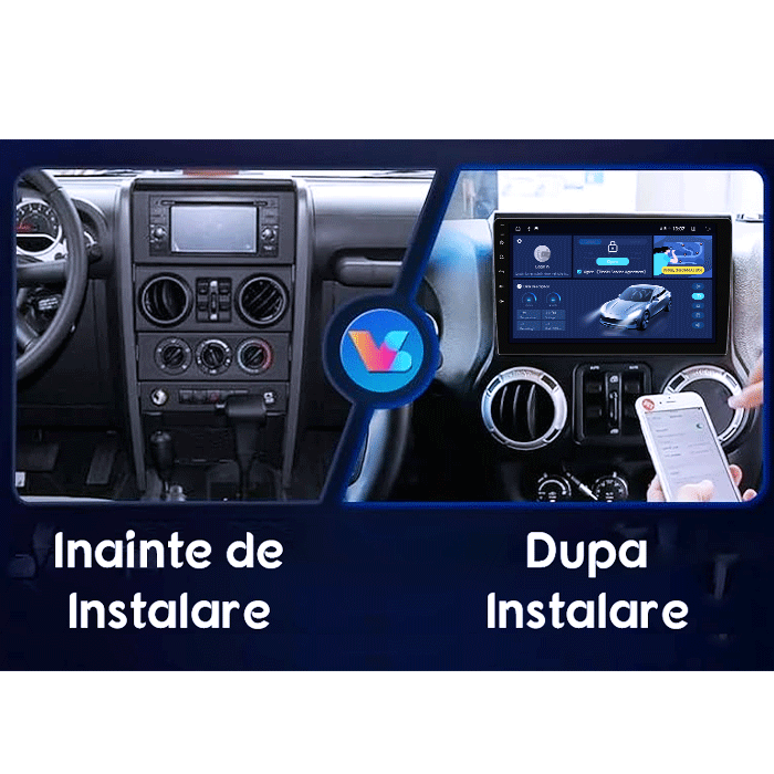 (Resigilata) Navigatie dedicata Wrangler 2014-2016, 2GB RAM 32GB ROM, Quad Core, Display 9" IPS Full HD, Carplay&Android Auto, Android 14, Suport camere AHD [2]