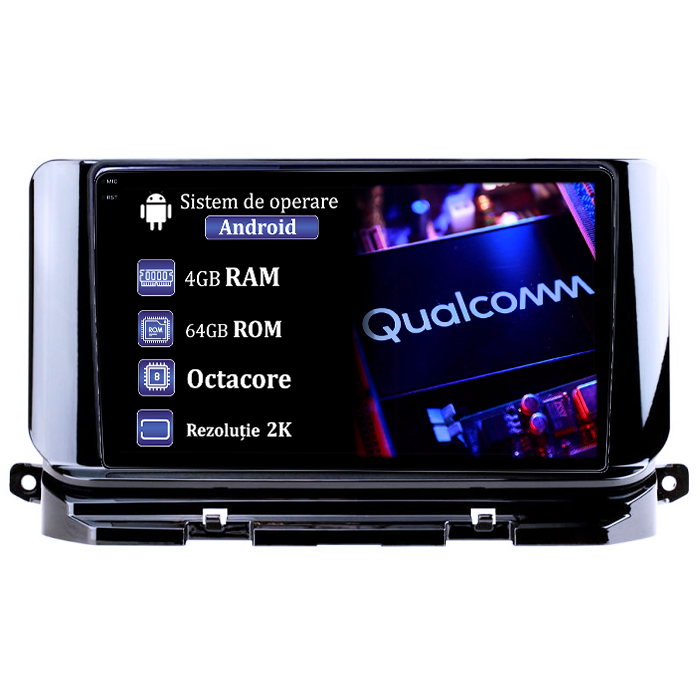 Navigatie dedicataSkoda Octavia 4 2020-2024, 4GB RAM 64GB ROM, Procesor Qualcomm Octacore, Android 14, Rezolutie 2K, Display QLED 9", DSP, Carplay&Android Auto, SIM 4G [1]