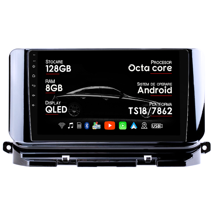 Navigatie dedicataSkoda Octavia 4 2020-2024, 8GB RAM 128GB ROM, Octacore, Platforma TS18, Android 14, Display QLED 9”, Suporta camera 360º, DSP, Carplay&Android Auto, SIM 4G, Ventilator Activ [1]