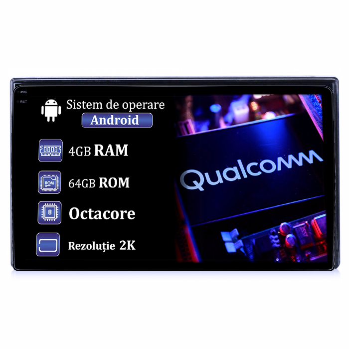 Navigatie dedicataVolkswagen Fox 2003-2016, 4GB RAM 64GB ROM, Procesor Qualcomm Octacore, Android 14, Rezolutie 2K, Display QLED 9", DSP, Carplay&Android Auto, SIM 4G [1]
