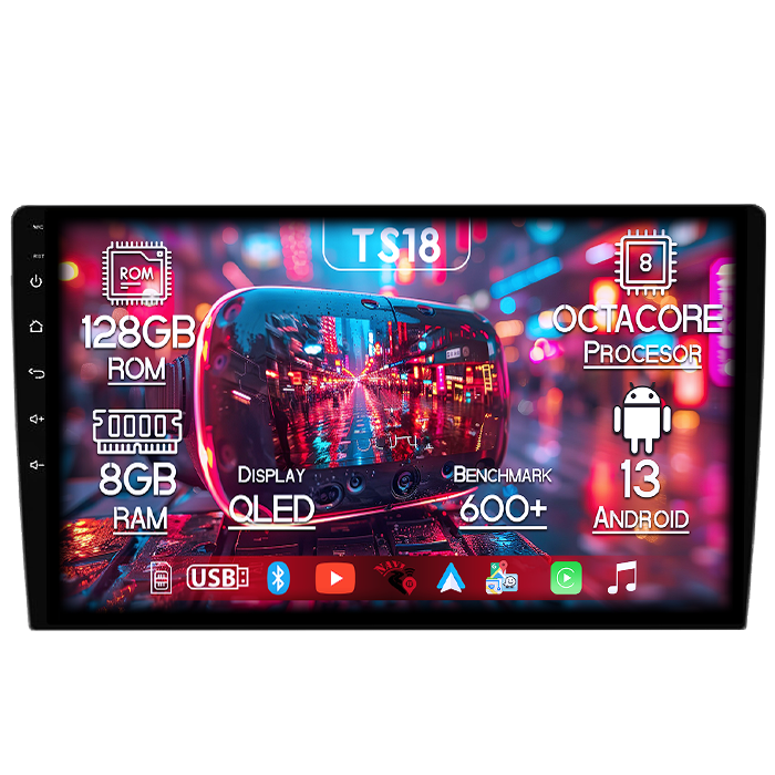 Navigatie dedicata Ducato 2006-2016 Low, 8GB RAM 128GB ROM, Octacore, Platforma TS18, Android 13, Display QLED 9”, Suporta camera 360º, DSP, Carplay&Android Auto, SIM 4G, Ventilator Activ [1]