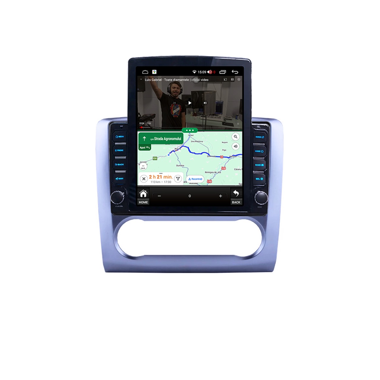 Navigatie Ford Focus Clima Gri 2004-2011 Tesla Style, 2GB RAM 32 GB ROM, Quadcore, ANDROID 10+,Carplay&Android Auto, 9.7 inch, Internet, Aplicatii, Waze, GPS - Copie [4]